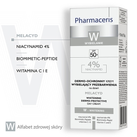 PHARMACERIS W MELACYD Dermo-ochronny krem wybielający przebarwienia, 4% NIACYNAMID na dzień SPF 50 30 ML